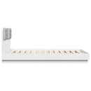 sengeramme med sengegavl og LED-lys 120x200 cm hvid