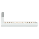 sengeramme med sengegavl og LED-lys 100x200 cm hvid