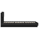 sengeramme med sengegavl og LED-lys 100x200 cm sort