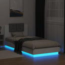 sengeramme med sengegavl og LED-lys 90x200 cm hvid