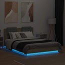sengeramme med sengegavl og LED-lys 120x190 cm sonoma-eg