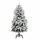 kunstigt juletræ 150 LED'er og kuglesæt hængslet 120 cm