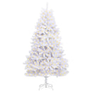 Kunstigt juletræ 300 LED'er PVC og Stål Hvid