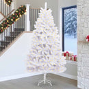 Kunstigt juletræ 300 LED'er PVC og Stål Hvid