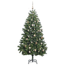kunstigt juletræ 300 LED'er og kuglesæt hængslet 270 cm