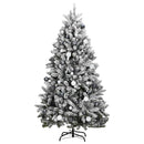 kunstigt juletræ 300 LED'er og kuglesæt hængslet 180 cm