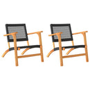 havestole 2 stk. polyrattan og akacietræ sort