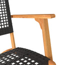 havestole 2 stk. polyrattan og akacietræ sort