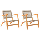 havestole 2 stk. polyrattan og akacietræ beige
