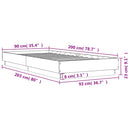 sengeramme 90x200 cm uden madras konstrueret træ sonoma-eg