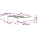 sengeramme 90x200 cm konstrueret træ grå sonoma-eg