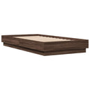 sengeramme 90x190 cm uden madras konstrueret træ brunt eg