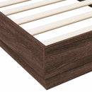 sengeramme 90x190 cm uden madras konstrueret træ brunt eg