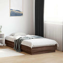 sengeramme 90x190 cm uden madras konstrueret træ brunt eg
