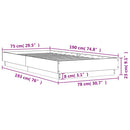 sengeramme 75x190 cm konstrueret træ hvid