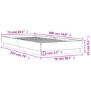 sengeramme 75x190 cm uden madras konstrueret træ røget eg