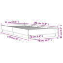 sengeramme 75x190 cm konstrueret træ grå sonoma-eg