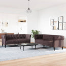 sofasæt 2 dele stof mørkebrun