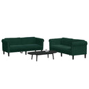 sofasæt 3 dele velour mørkegrøn