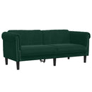 sofasæt 3 dele velour mørkegrøn