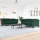 sofasæt 3 dele velour mørkegrøn