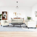 sofasæt 3 dele velour cremefarvet