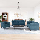 sofasæt 3 dele velour blå