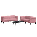 sofasæt 2 dele velour lyserød