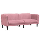 sofasæt 2 dele velour lyserød