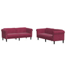 sofasæt 2 dele velour vinrød