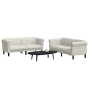 sofasæt 2 dele velour cremefarvet