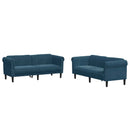 sofasæt 2 dele velour blå