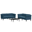 sofasæt 2 dele velour blå
