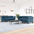 sofasæt 2 dele velour blå