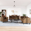 sofasæt 3 dele med puder velour brun