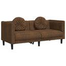 sofasæt 3 dele med puder velour brun