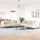 sofasæt 2 dele med puder velour cremefarvet