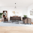 3-personers Chesterfield-sofasæt kunstlæder brun