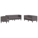 3-personers Chesterfield-sofasæt kunstlæder grå