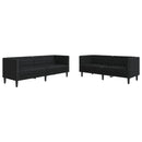 2-personers Chesterfield-sofasæt kunstlæder sort