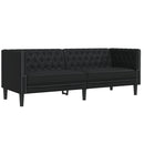 2-personers Chesterfield-sofasæt kunstlæder sort