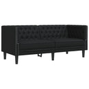 2-personers Chesterfield-sofasæt kunstlæder sort