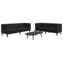 2-personers Chesterfield-sofasæt kunstlæder sort