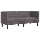2-personers Chesterfield-sofasæt kunstlæder grå