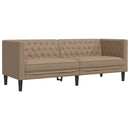2-personers Chesterfield-sofastol kunstlæder cappuccinofarvet