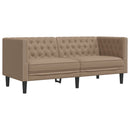 2-personers Chesterfield-sofastol kunstlæder cappuccinofarvet