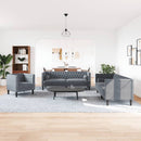 3-personers Chesterfield-sofasæt med puder fløjl mørkegrå