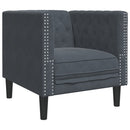 3-personers Chesterfield-sofasæt med puder fløjl mørkegrå