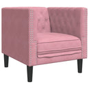3-personers Chesterfield-sofasæt med puder fløjl pink