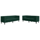 2-personers Chesterfield-sofasæt med puder fløjl mørkegrøn